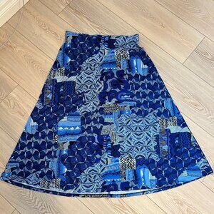 🌸Vintage-vibe Tanjay Floral A-Line Long Skirt Size 14 Elastic Waist ☀️